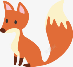 耳鼻可爱的小狐狸矢量图高清图片