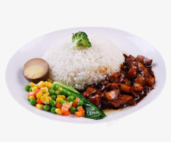 家常米饭饭店里的红烧肉饭高清图片