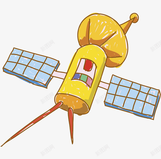 航天卫星png免抠素材_新图网 https://ixintu.com 交通工具 卡通 手绘 水彩画 航天卫星 英语字母 装饰图案