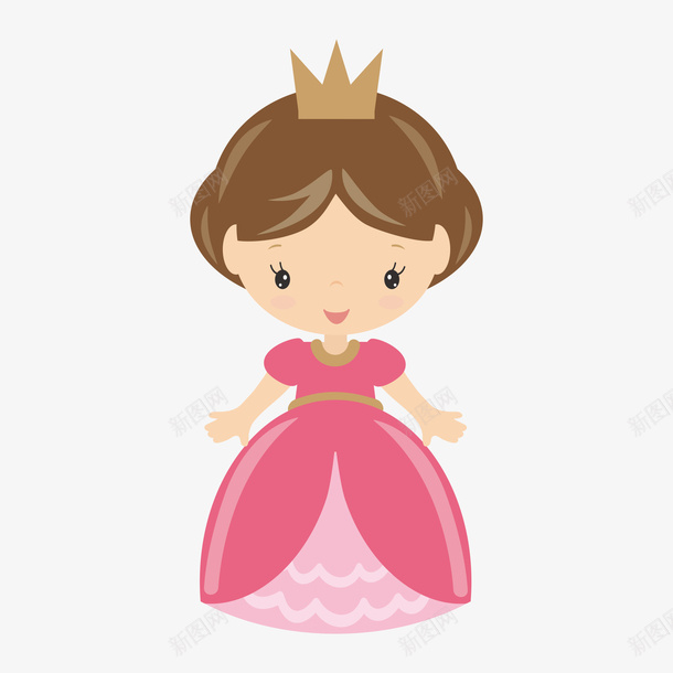 粉色可爱的小公主png免抠素材_新图网 https://ixintu.com 动漫动画 卡通手绘 小公主 小公主图案 小女孩 粉色裙子 装饰图