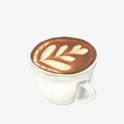 画形状花纹咖啡手绘哈片高清图片