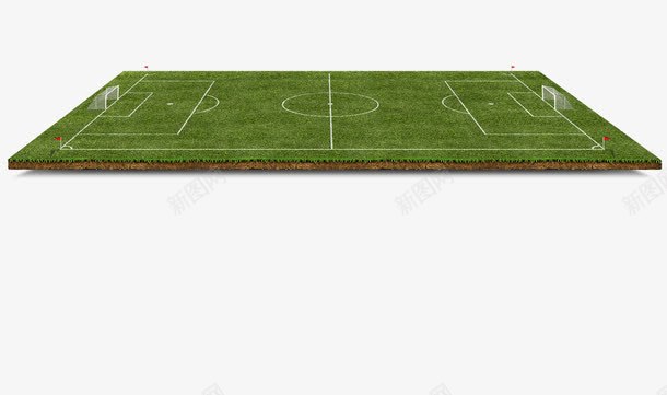 足球场地装饰图psd免抠素材_新图网 https://ixintu.com 绿色草坪 装饰图 足球 足球场 边框 运动 长方形
