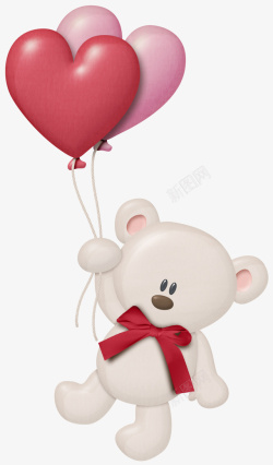 温馨的礼物小熊和气球高清图片
