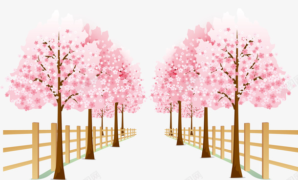 春天浪漫樱花场景矢量图ai免抠素材_新图网 https://ixintu.com 春天 春天桃花 桃花 桃花粉色 梅花桃花 浪漫樱花 浪漫花朵 粉红色 粉色桃花画 花朵 矢量图