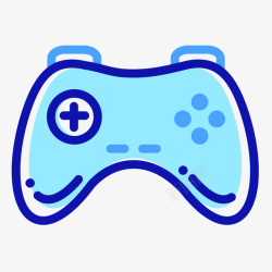 蓝色的游戏机蓝色圆角游戏机手柄元素矢量图图标高清图片