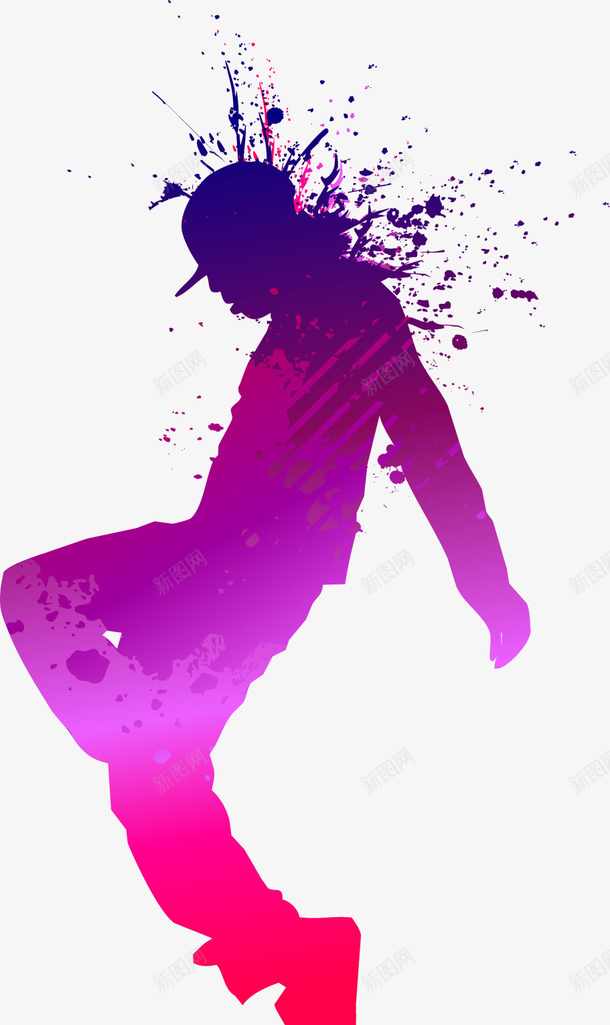 紫色水彩跳舞潮男png免抠素材_新图网 https://ixintu.com 人物插画 紫色舞者 舞姿 舞者 舞蹈 艺术 跳舞 跳舞姿势 跳舞潮男