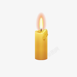 金色圆柱蜡烛光芒元素素材
