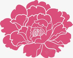 红色牡丹的花朵图案矢量图素材