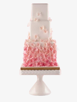 渐变蛋糕粉色渐变小清新婚礼樱花蛋糕高清图片