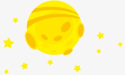 黄色的星球黄色卡通星球星星图标高清图片