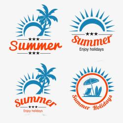 矢量裁缝徽标和徽章海岛旅游logo图标高清图片