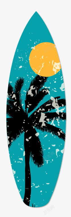 矢量扁平滑板夏日冲浪专用滑板高清图片