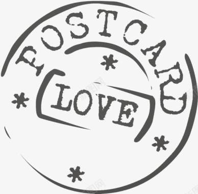 LOVE邮戳图标图标