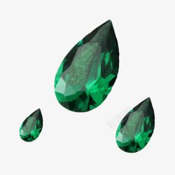 现代绿色个性祖母绿石泪珠形状素材