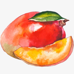 水彩的芒果新鲜芒果水彩插画矢量图高清图片