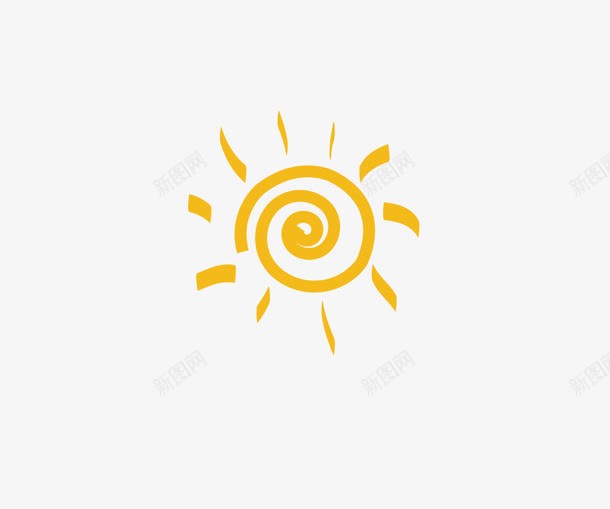 线条形状的太阳png免抠素材_新图网 https://ixintu.com 卡通太阳 发光 太阳 线条 装饰图案