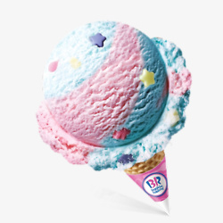 挖球冰淇淋粉色星星装饰冰淇淋球高清图片