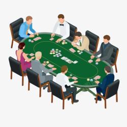 桌牌设计赌桌上的人高清图片