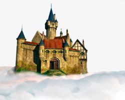 梦幻蓝云上城堡梦幻图高清图片