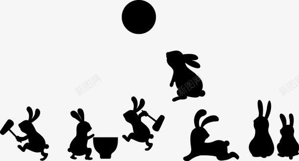 月兔png免抠素材_新图网 https://ixintu.com 兔子 兔子形状 剪影 月亮 月兔 酷兔 锤子