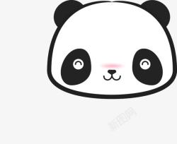 卡通耳朵大熊猫头像高清图片