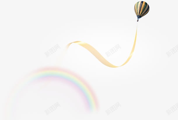 彩虹丝带热气球装饰png免抠素材_新图网 https://ixintu.com 丝带 彩虹 热气球 装饰