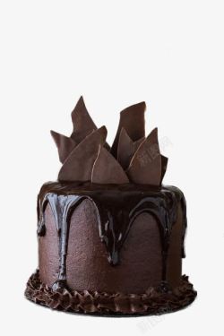 女孩的生日巧克力慕斯蛋糕高清图片