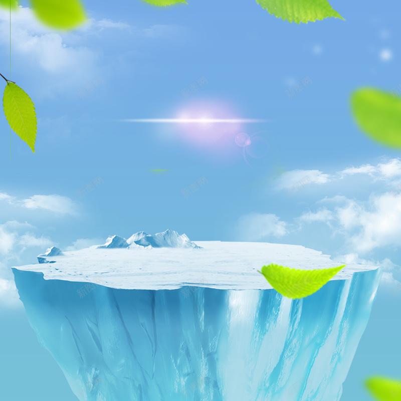 蓝色冰山夏日空调psd分层主图背景背景图片免费下载 素材7zxwkkaap 新图网