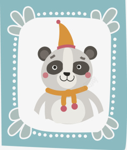 浣忔埧卡通动物熊猫相框高清图片