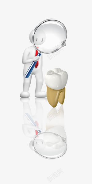 用放大镜观察牙齿png免抠素材_新图网 https://ixintu.com 人物 健康 医疗 医院 口腔 宣传 展板 放大镜 牙齿