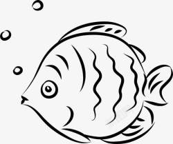 卡通海生物剪影手绘小鱼高清图片