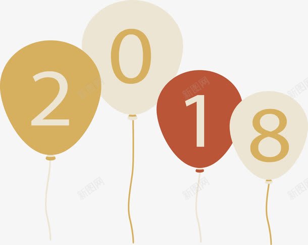 数字2018气球png免抠素材_新图网 https://ixintu.com 2018 2018气球 数字气球 气球 气球束 矢量png