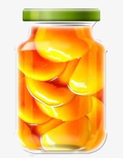玻璃花瓶水果黄桃玻璃罐头包装海报
