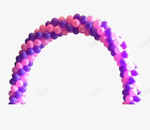 紫色和粉色气球搭建的气球门png免抠素材_新图网 https://ixintu.com 免扣 气球门 粉色 素材 紫色