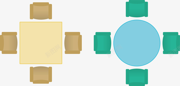 四人桌平面图png免抠素材_新图网 https://ixintu.com 圆形桌子 坐位 坐席 座位 方形桌子 桌子 桌子平面图 桌椅平面图 桌椅模型平面图 椅子 餐桌