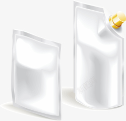 塑料包装素色牛奶塑料袋包装样机矢量图高清图片