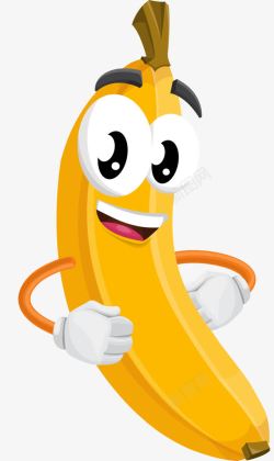 微笑的水果卡通可爱香蕉高清图片