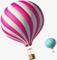 两个飞起来的热气球卡通素材