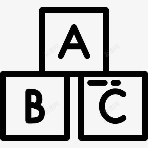 ABC图标png_新图网 https://ixintu.com ABC 婴儿玩具 字母 学习 教育 砖