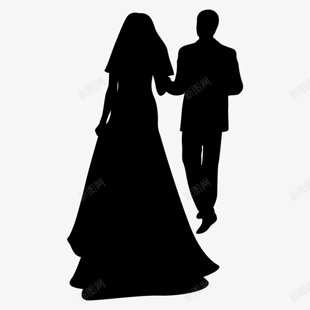 婚礼剪影图标png_新图网 https://ixintu.com png图形 png装饰 婚姻 结婚 装饰 黑色