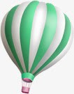 绿色清新漂浮热气球素材