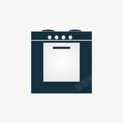 厨电蒸煮手绘扁平化电磁炉图标高清图片