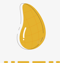 芒果线条黄色的芒果矢量图高清图片