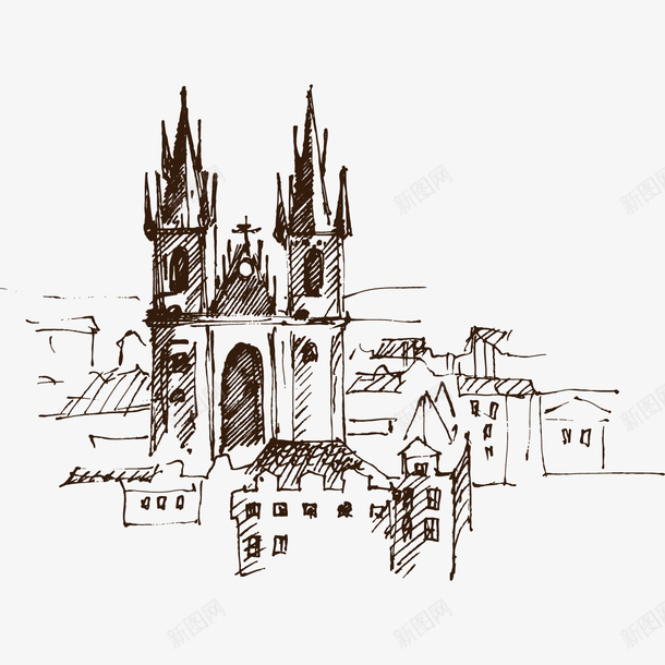 手绘素描欧式中世纪城堡建筑png免抠素材_新图网 https://ixintu.com 中世纪 动画 古典建筑 古堡素描 城堡建筑 建筑物 手绘 欧式 素描