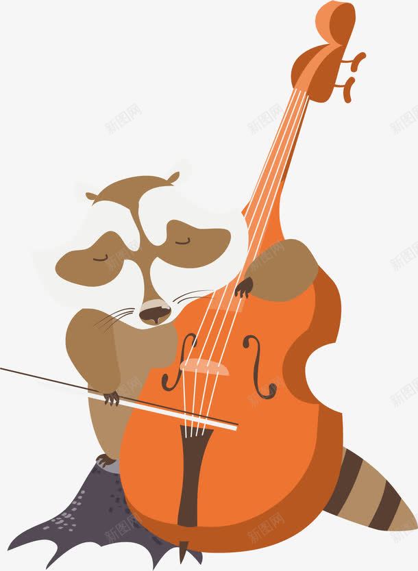 拉大提琴的松鼠png免抠素材_新图网 https://ixintu.com 乐器 动物 卡通手绘 大提琴 宠物 橘色 水彩 音乐