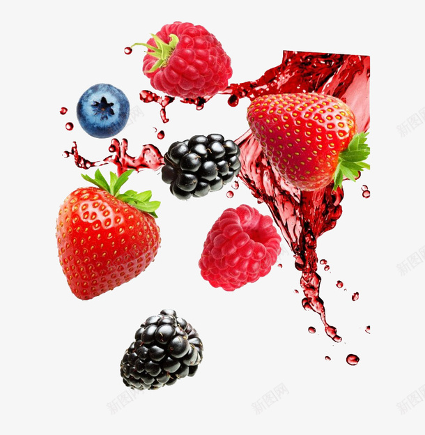 多颗水果宝浆png免抠素材_新图网 https://ixintu.com 桑葚 水果 水果宝浆 草莓 蓝莓