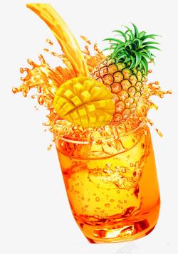 菠萝汁素材创意果汁高清图片