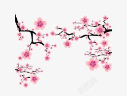 樱花枝头粉色日本元素樱花枝头装扮高清图片