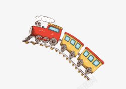 水彩的火车水彩卡通可爱小火车高清图片