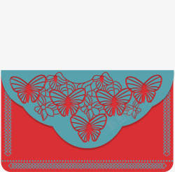 蝴蝶花纹红包矢量图素材
